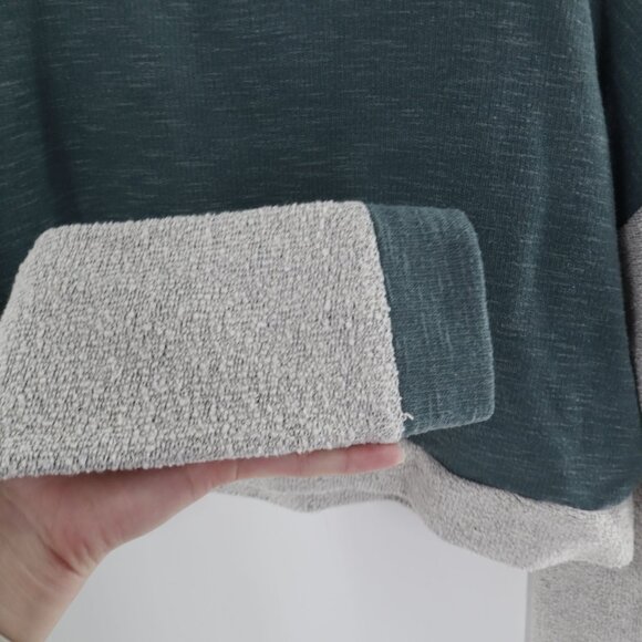 Earthbound Cropped Sweatshirt Women M Teal Athleisure Boho Color Block Weekend - Picture 6 of 12